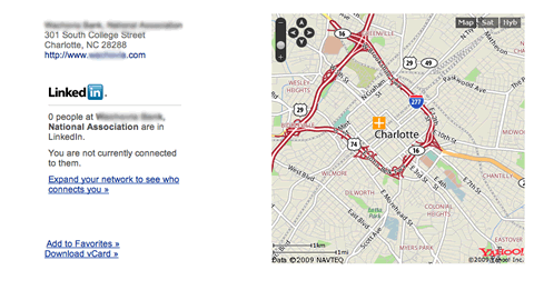 All of the bank headquarters basic info sits on the top half of the page.