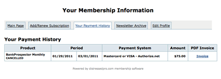 Payment History - Cancel See your payment history or cancel your membership