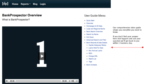 BankProspector User Guide Screenshot