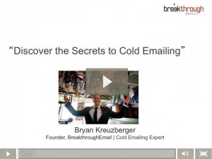 Cold email webinar still shot